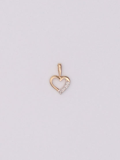 14k Diamond Heart Pendant