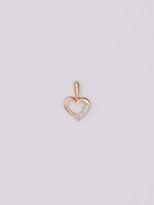 14k Diamond Heart Pendant