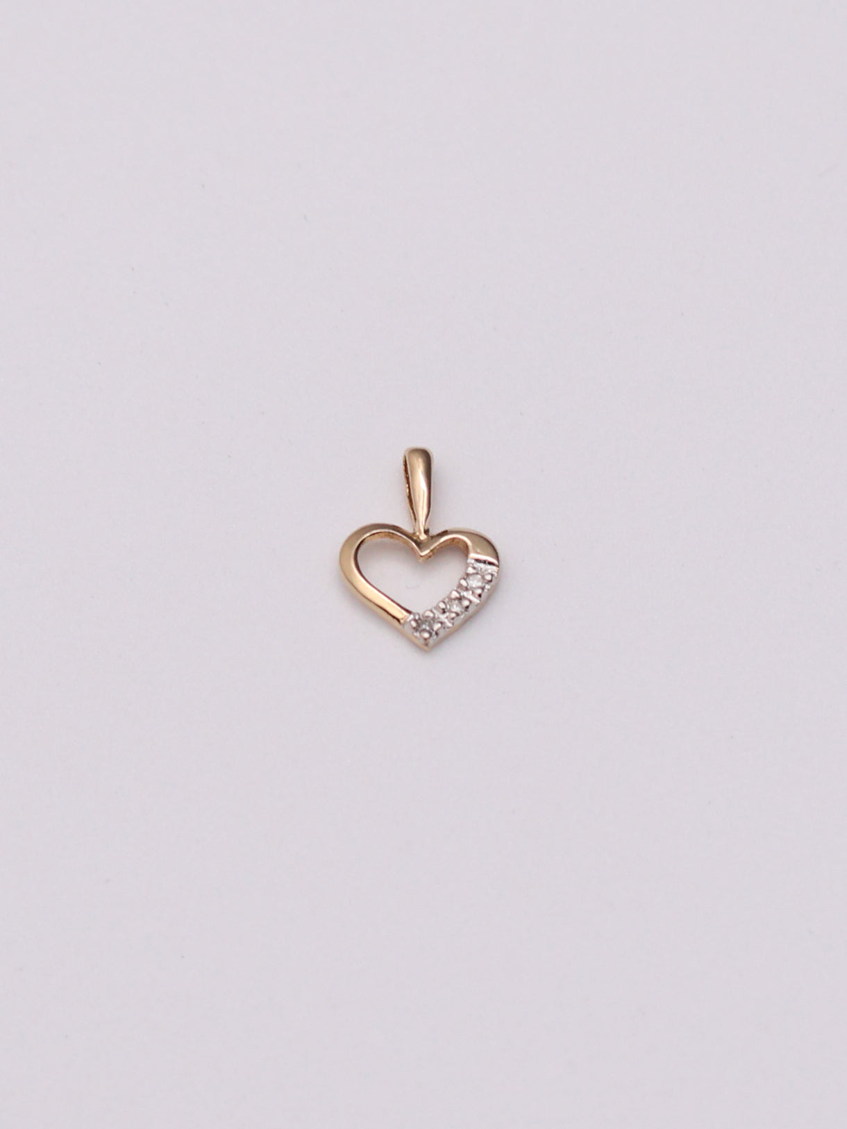 14k Diamond Heart Pendant