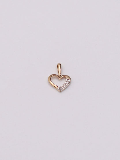 14k Diamond Heart Pendant