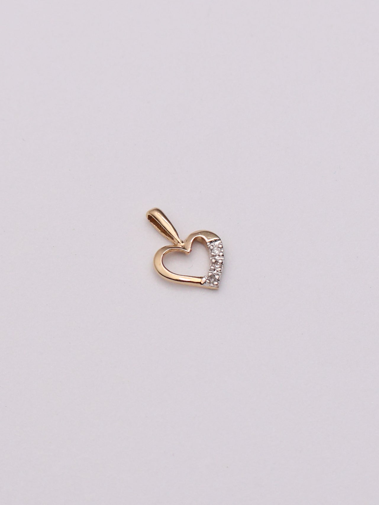 14k Diamond Heart Pendant