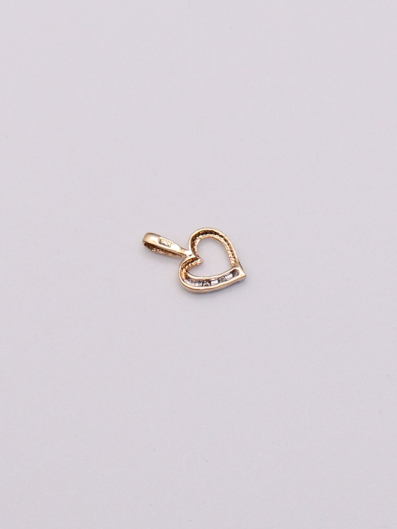 14k Diamond Heart Pendant