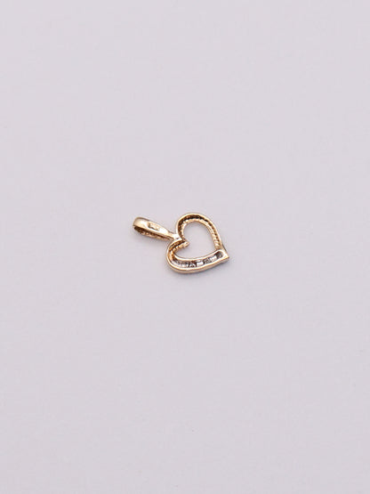 14k Diamond Heart Pendant