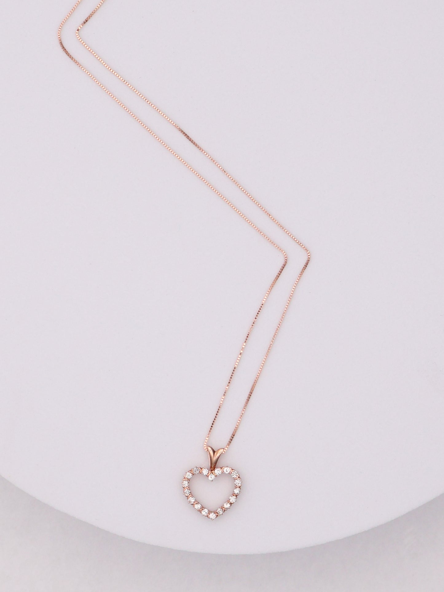 10k RG Diamond Heart Necklace