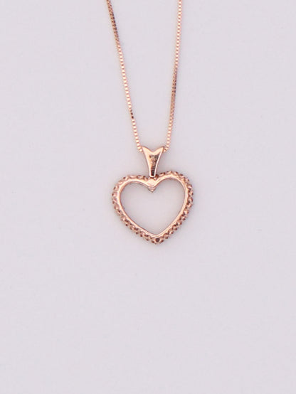 10k RG Diamond Heart Necklace