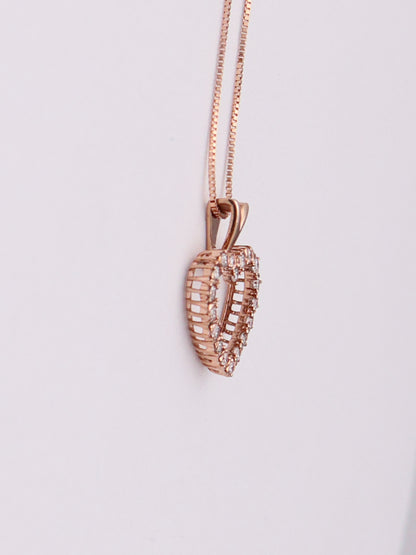 10k RG Diamond Heart Necklace