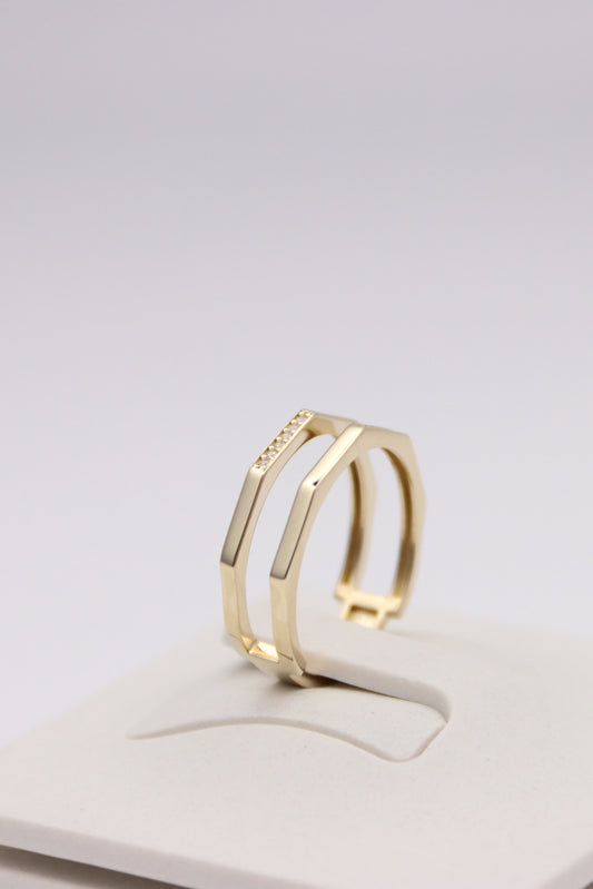 Double Geometric Band Ring