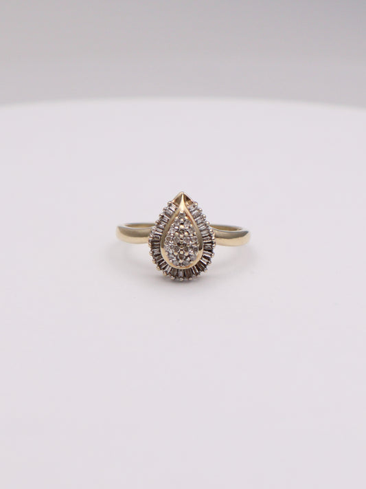 10k Pear Diamond Ring