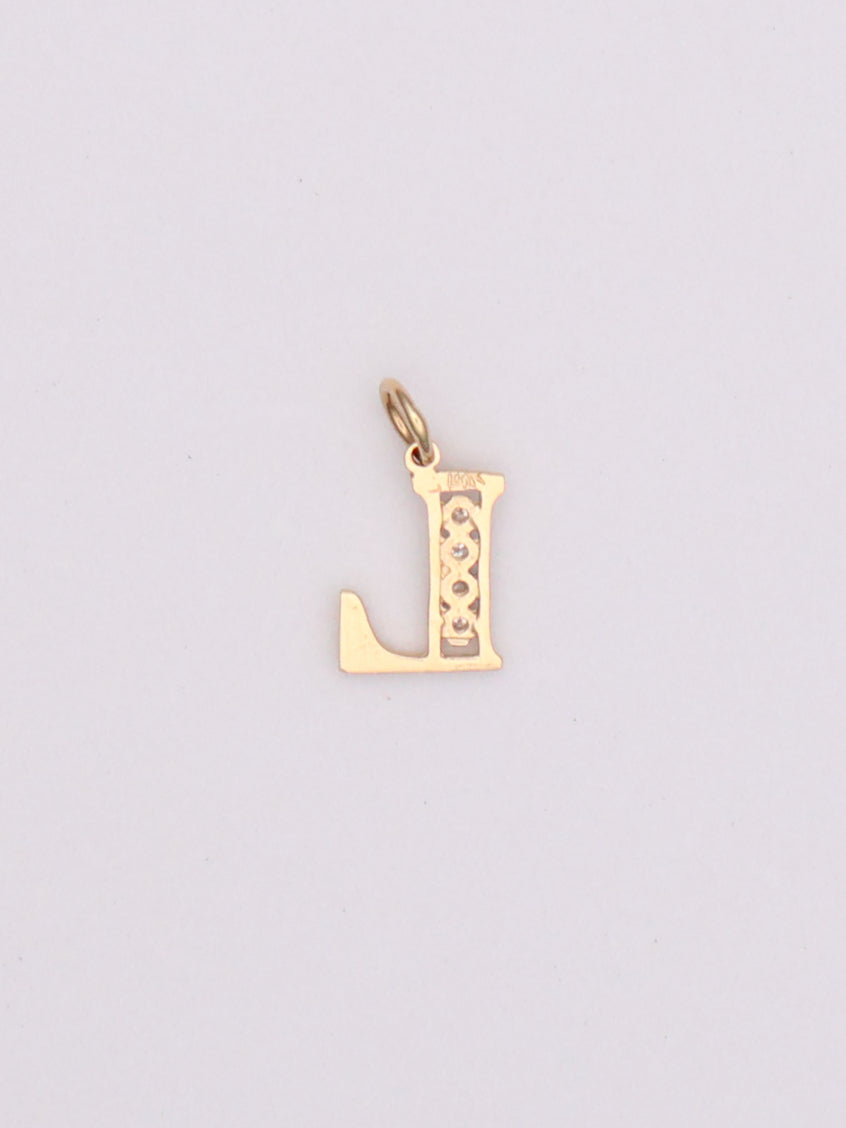 14k Letter "L" Diamond Pendant