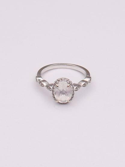 18k WG Moonstone Ring