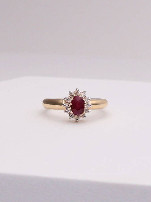 14k Diamond & Ruby Ring