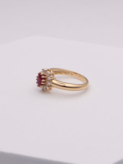 14k Diamond & Ruby Ring