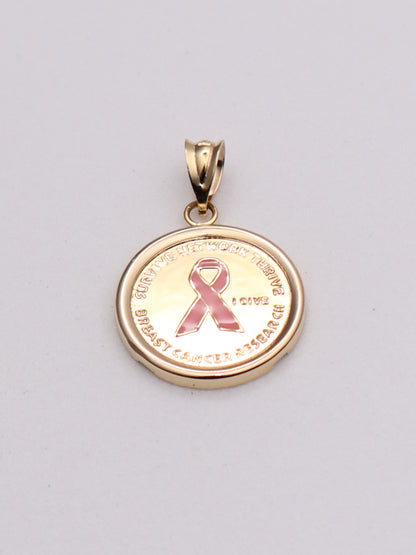 14k Breast Cancer Awareness Pendant