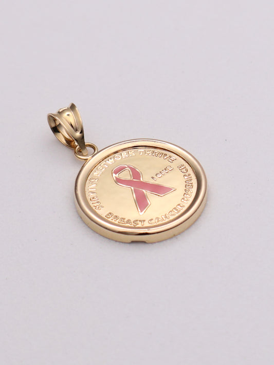 14k Breast Cancer Awareness Pendant