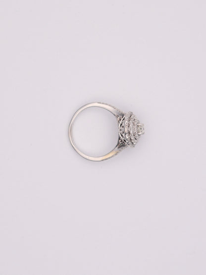 14k WG Oval Diamond Ring