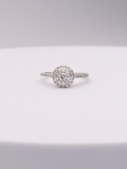 14k WG Round Diamond Engagement Ring