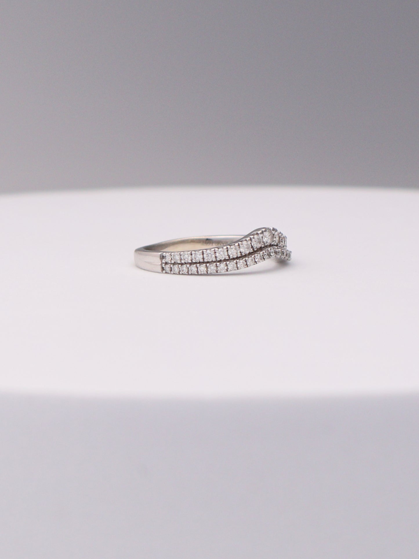 14k WG Double Diamond Accent Band