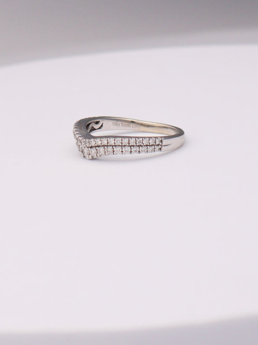 14k WG Double Diamond Accent Band