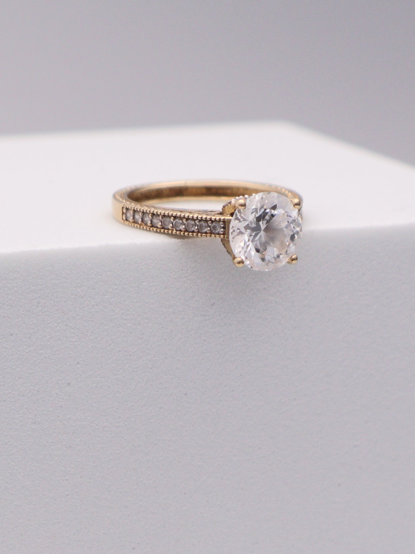 14k CZ Engagement Ring