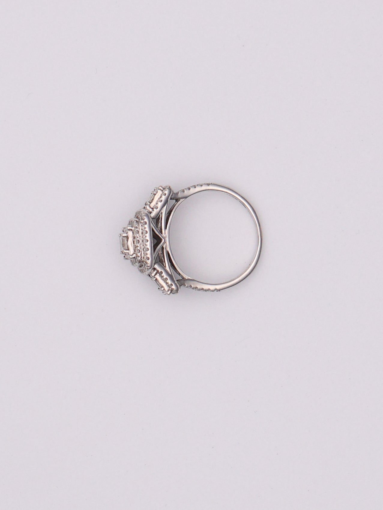 10k WG Square Diamond Ring