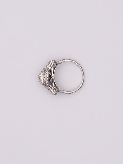 10k WG Square Diamond Ring