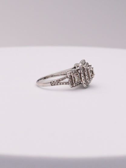 10k WG Square Diamond Ring