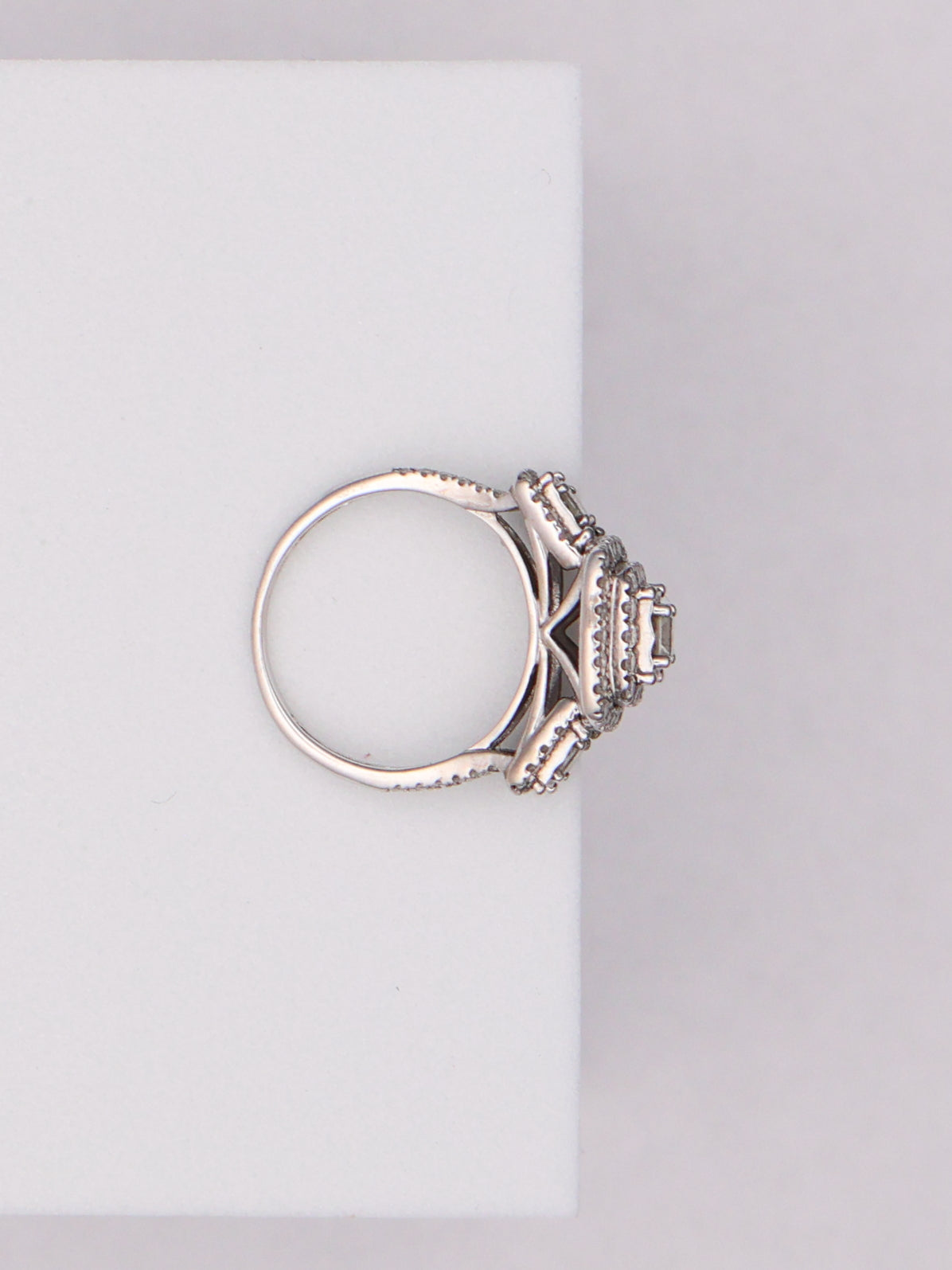 10k WG Square Diamond Ring