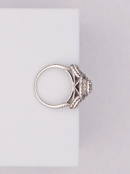 10k WG Square Diamond Ring