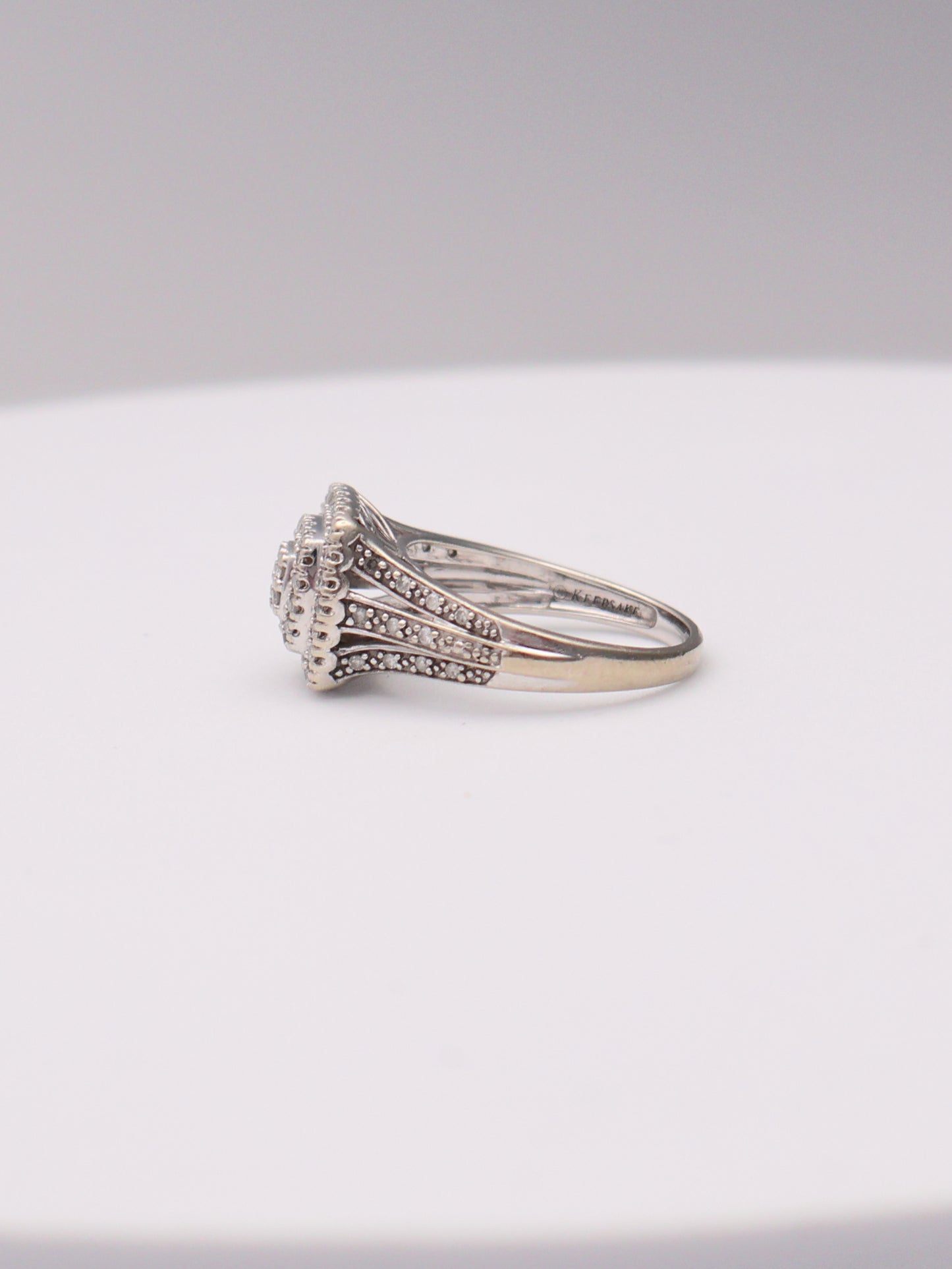 10k Diamond Cushion Ring