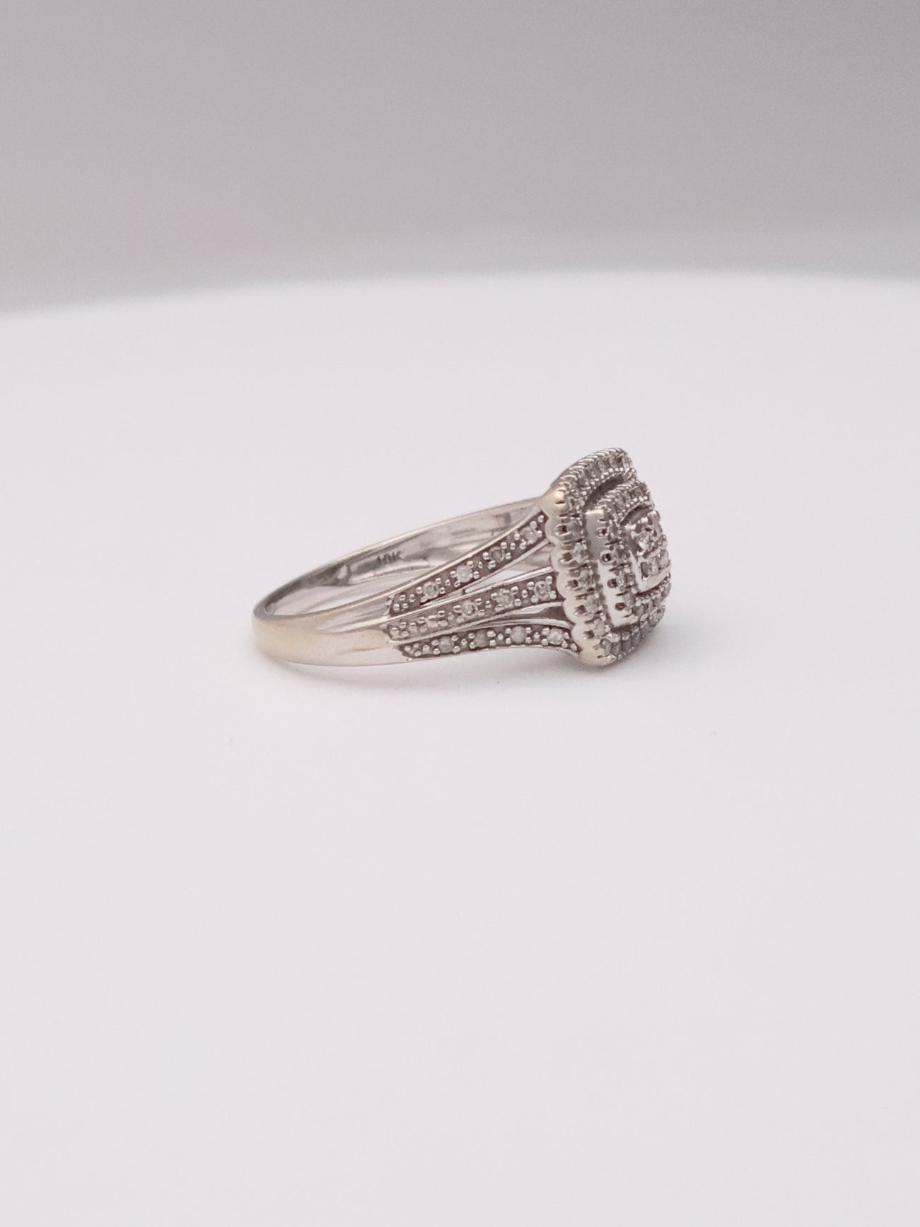 10k Diamond Cushion Ring