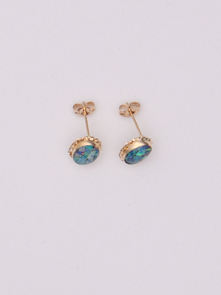 14k Epoxy Oval Studs