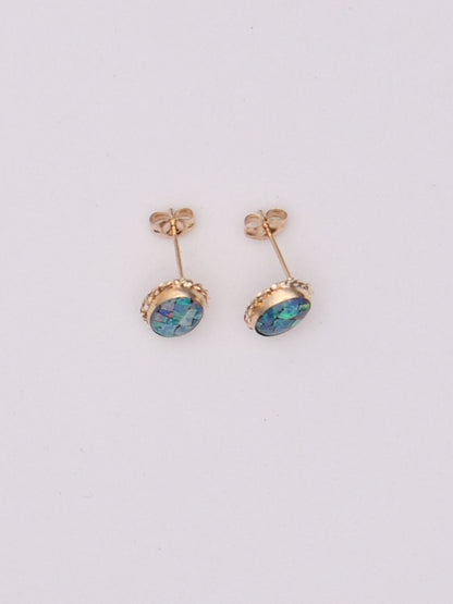 14k Epoxy Oval Studs