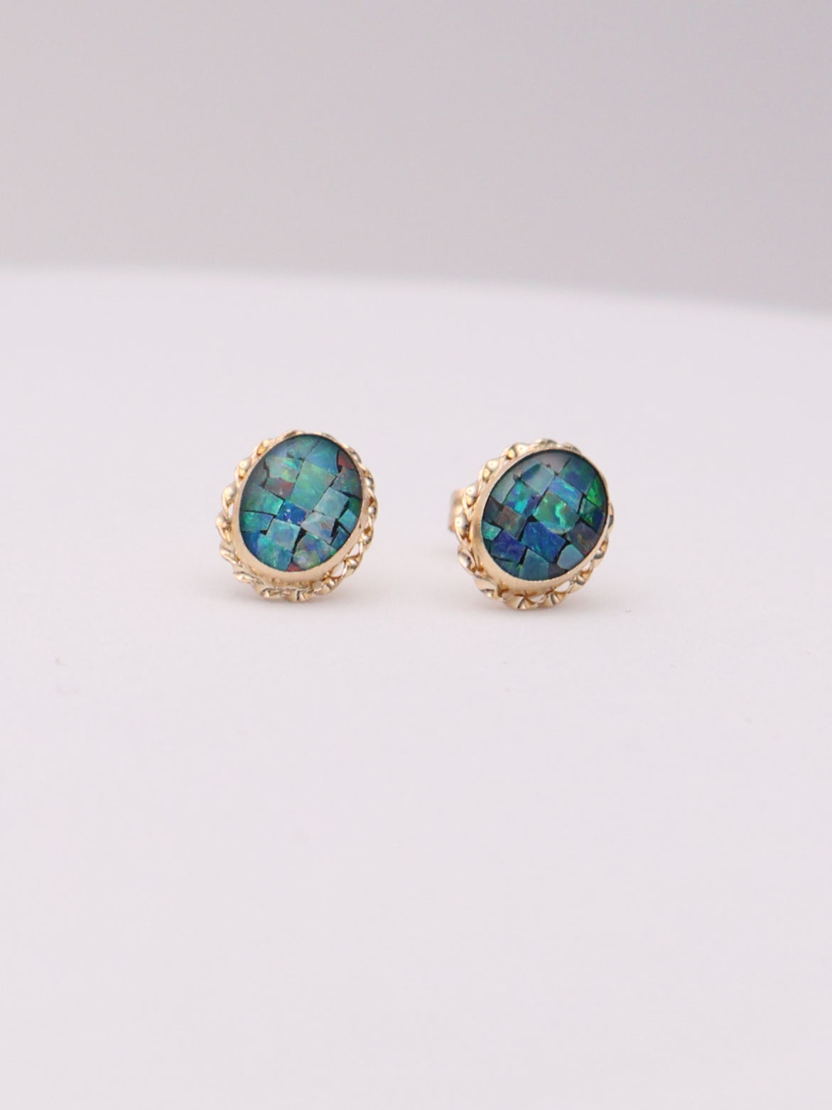 14k Epoxy Oval Studs