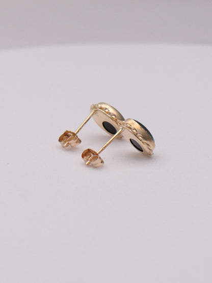 14k Epoxy Oval Studs