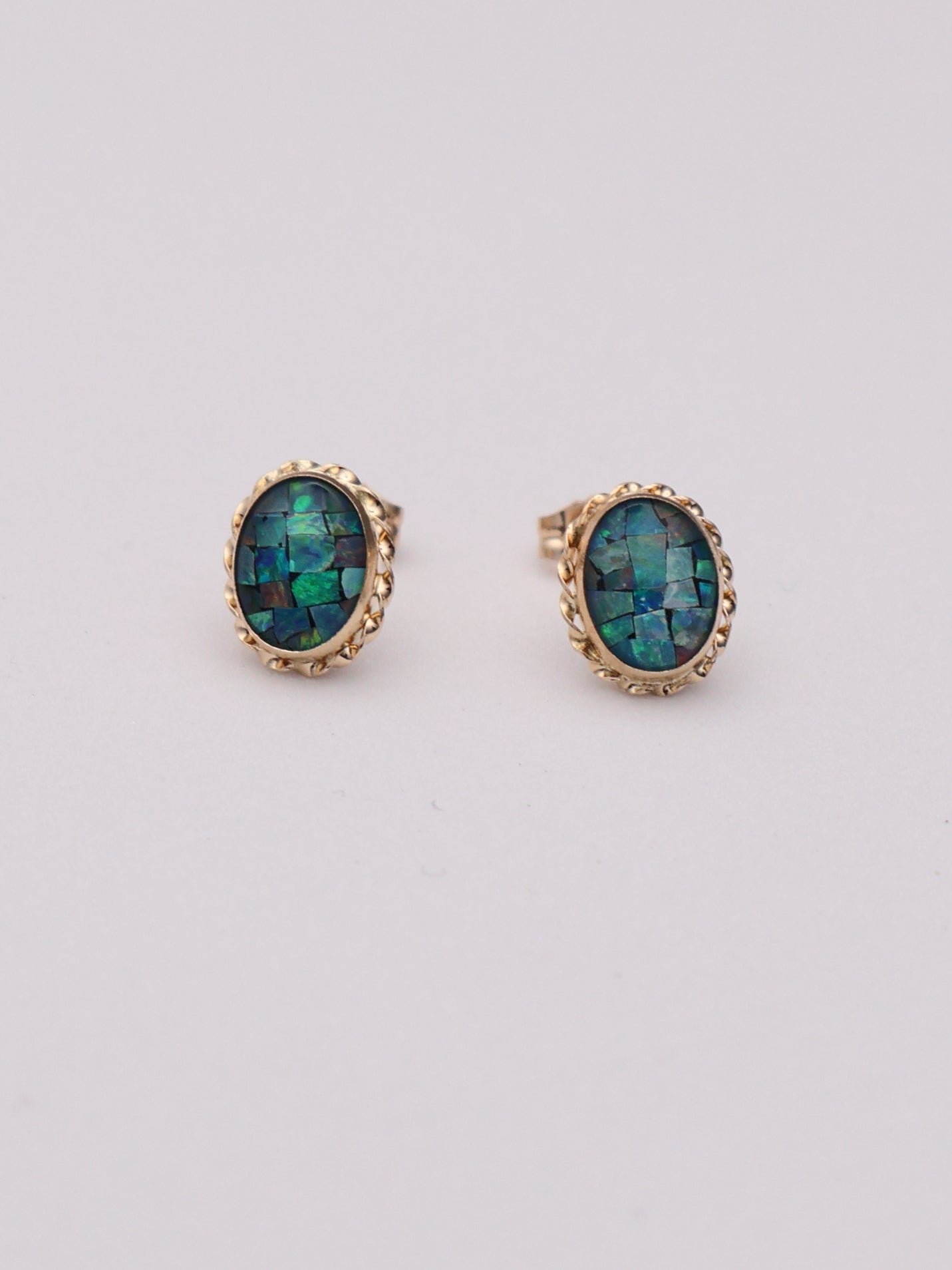 14k Epoxy Oval Studs