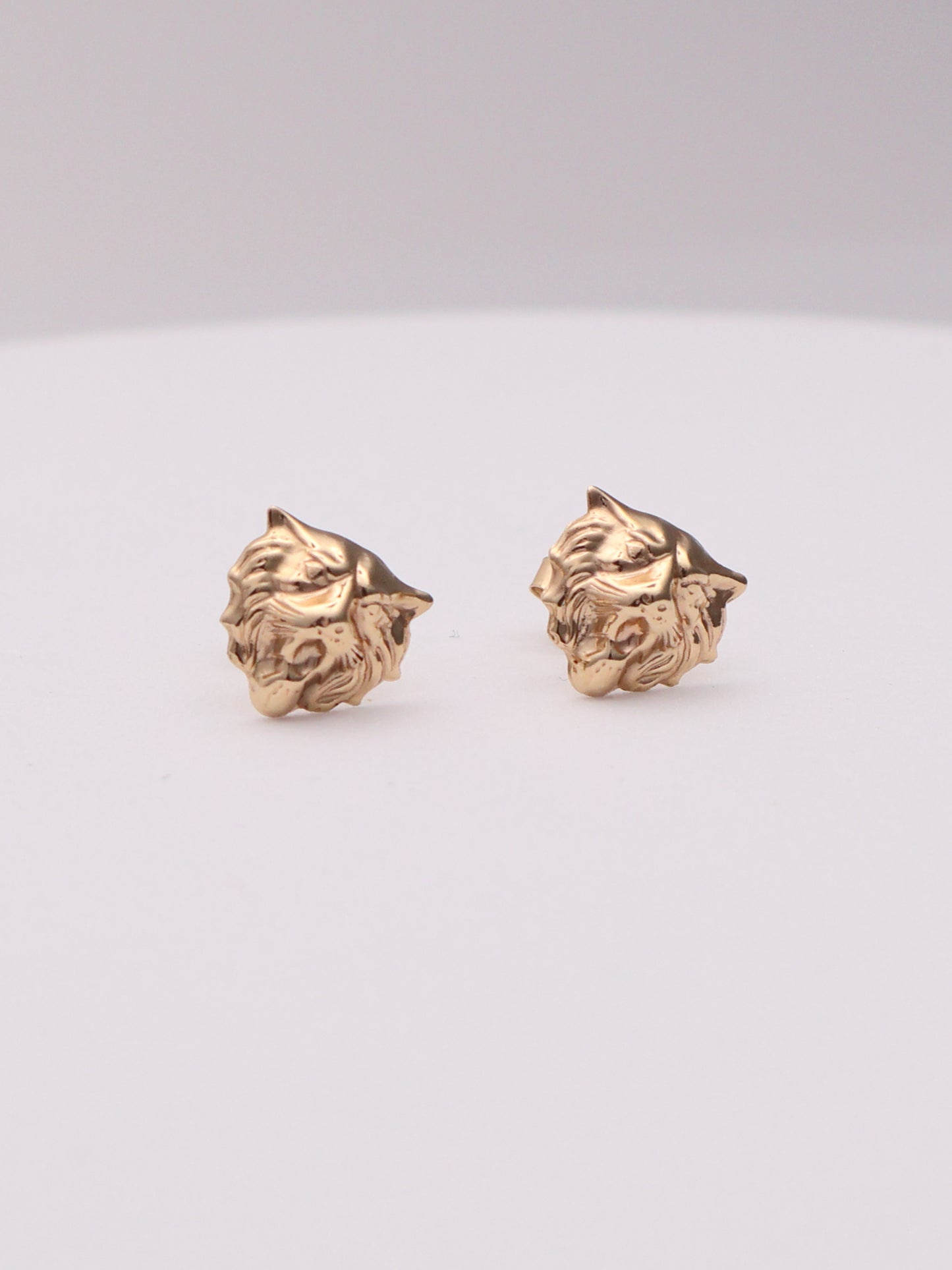 14k Lion Earrings