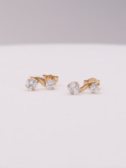 14k CZ Stud Earrings