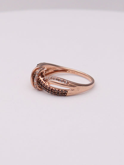 10k RG Diamond Twist Ring