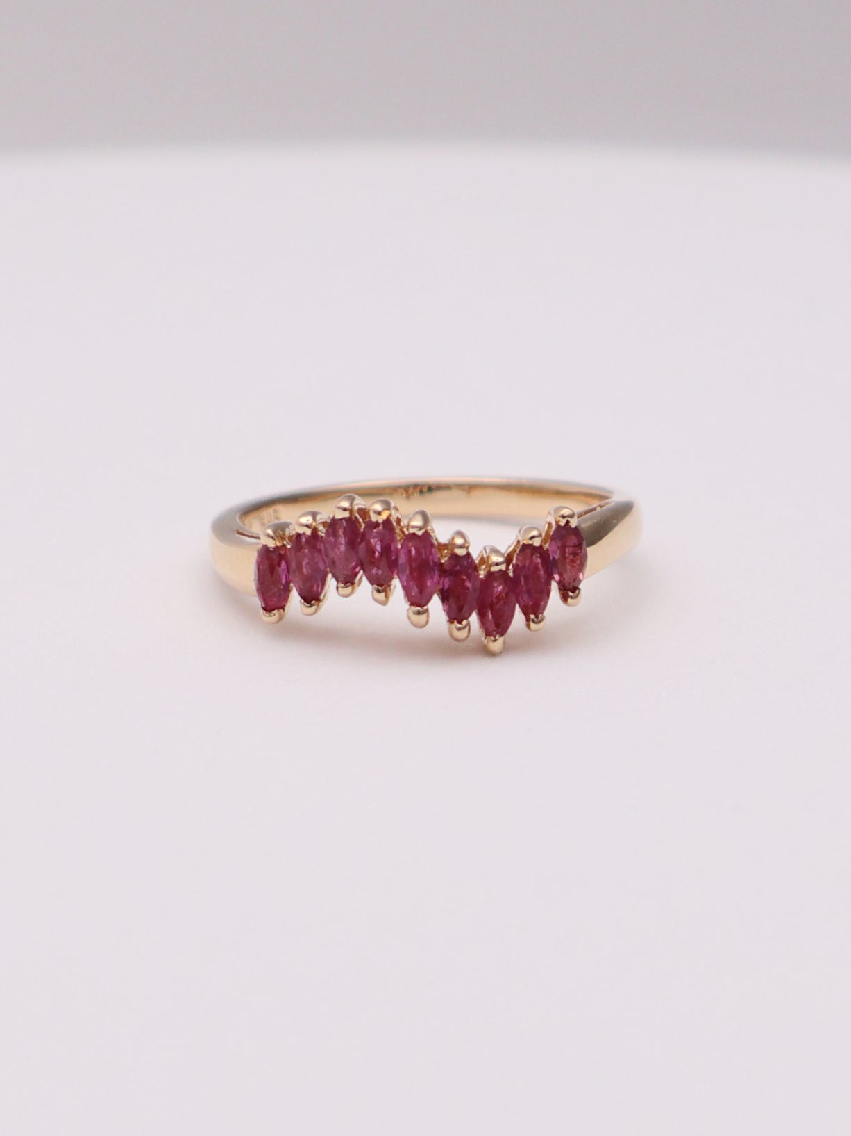 14k Red Marquise Ring