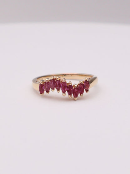 14k Red Marquise Ring