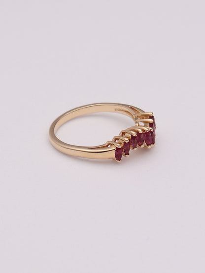 14k Red Marquise Ring