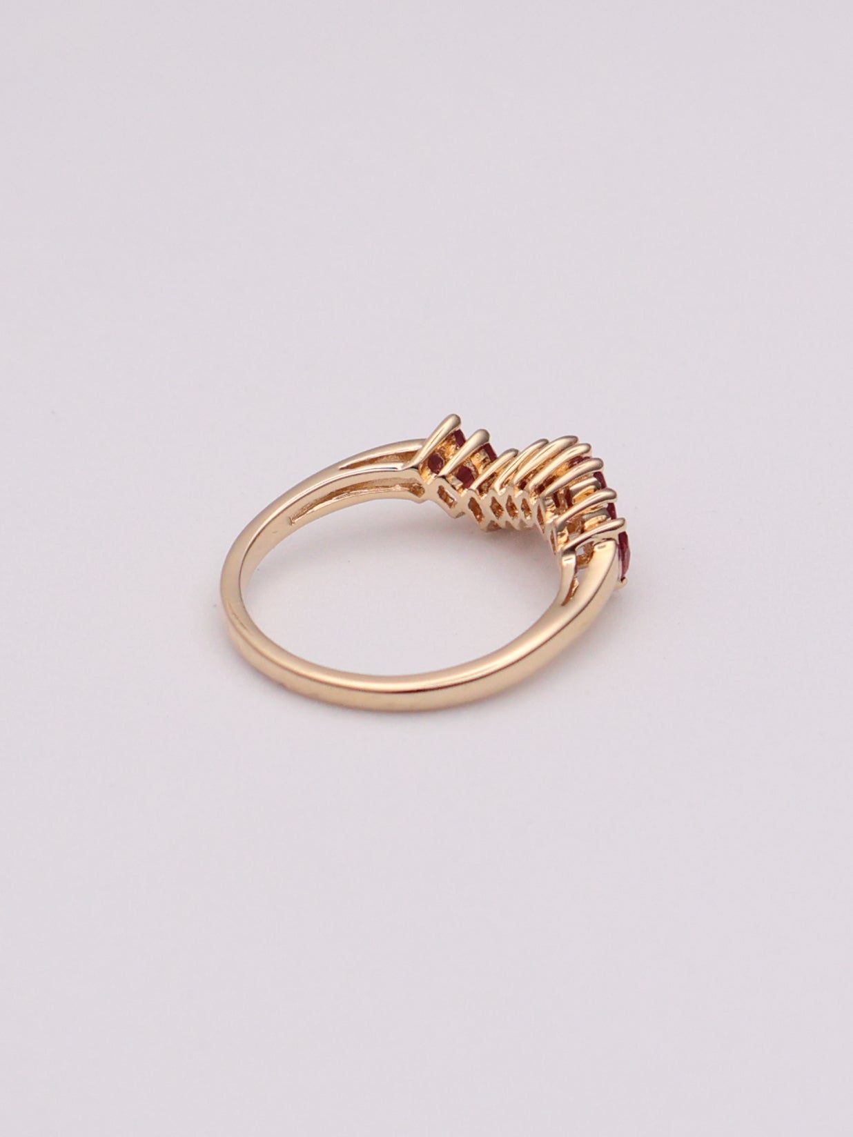 14k Red Marquise Ring