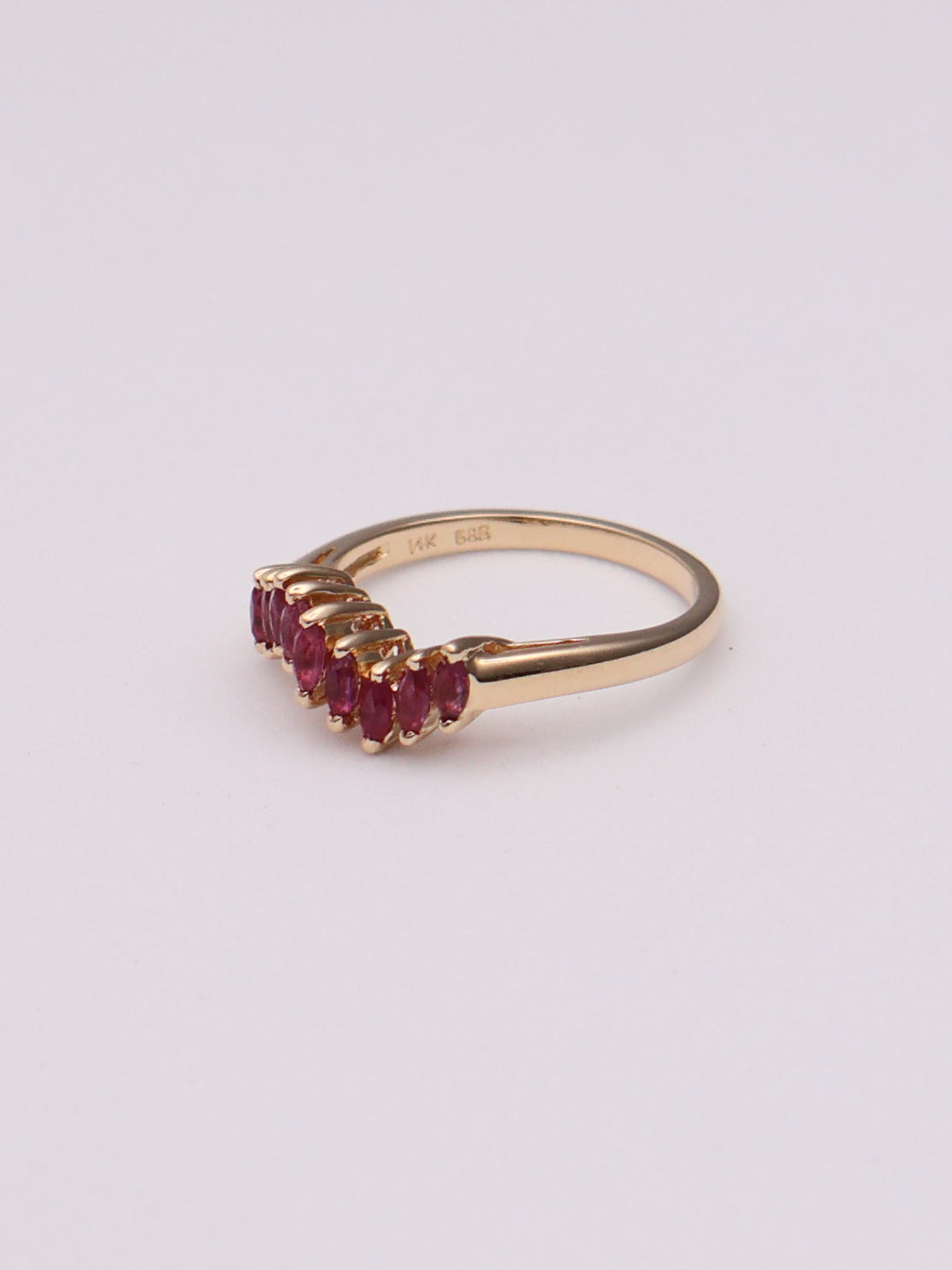 14k Red Marquise Ring