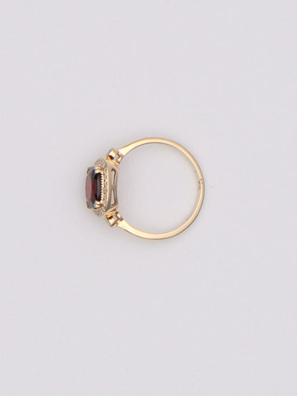 14k Red Cushion Ring