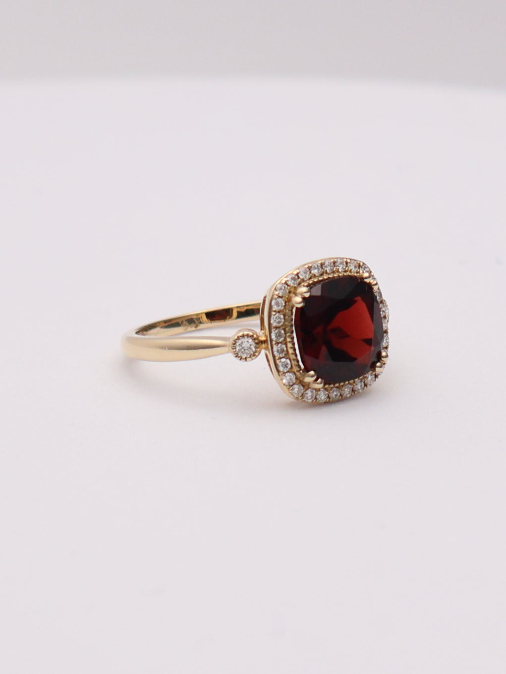 14k Red Cushion Ring