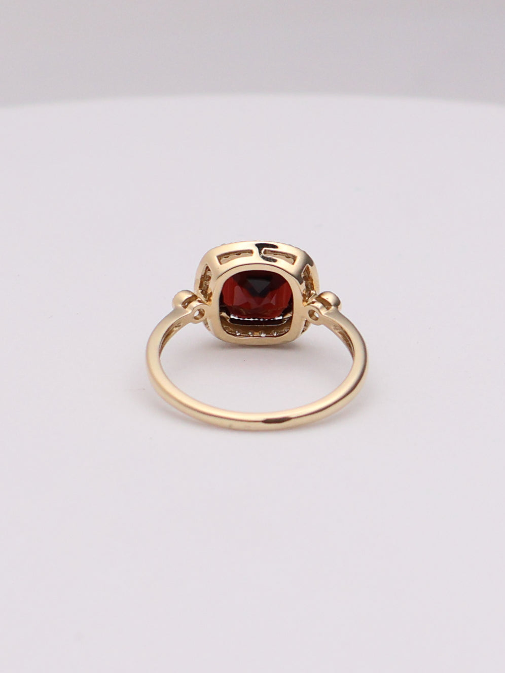 14k Red Cushion Ring