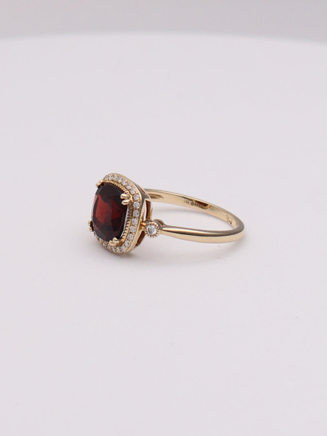 14k Red Cushion Ring