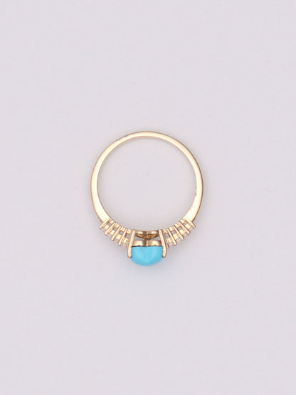 10k Turquoise Heart Ring