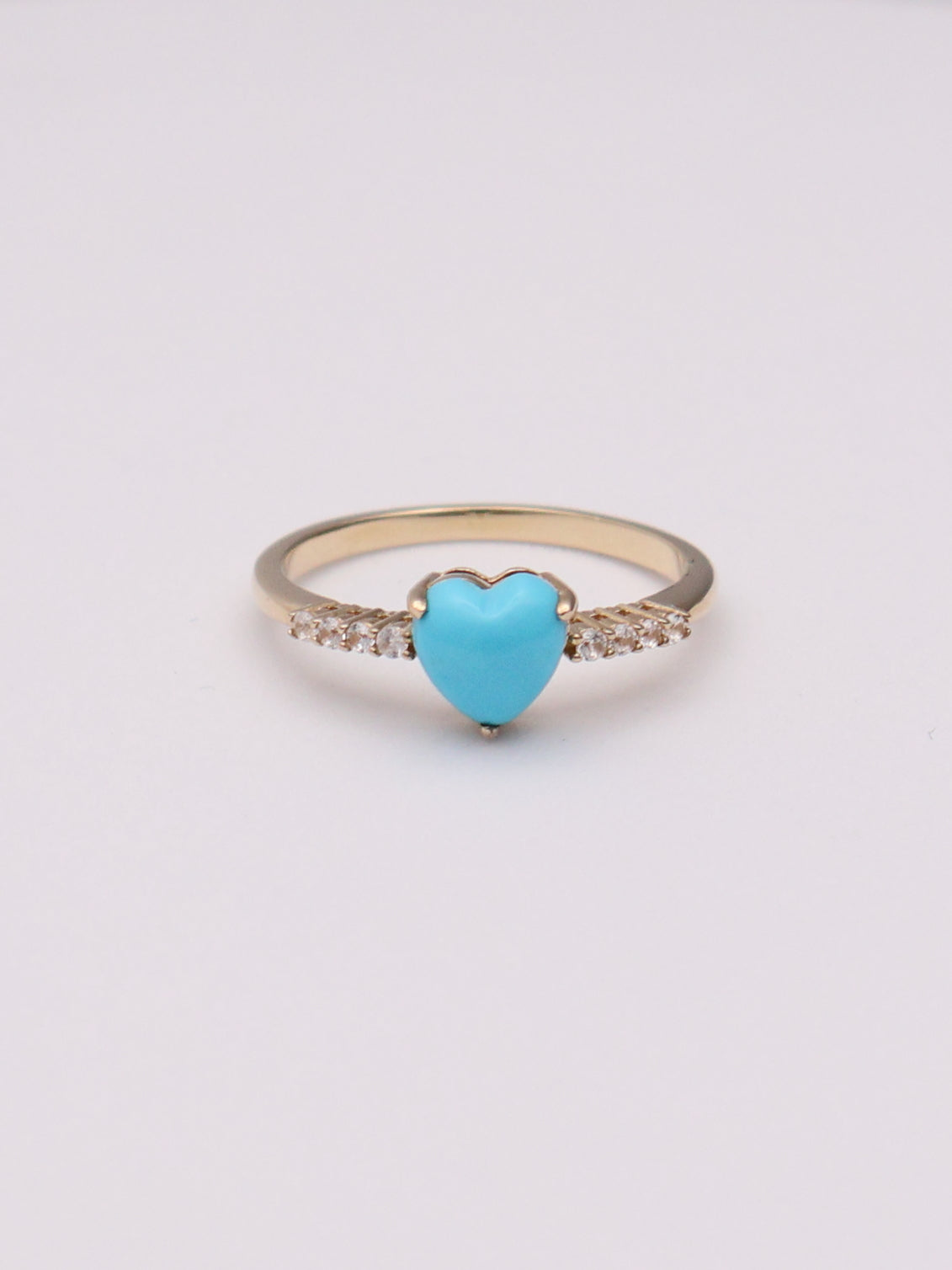 10k Turquoise Heart Ring