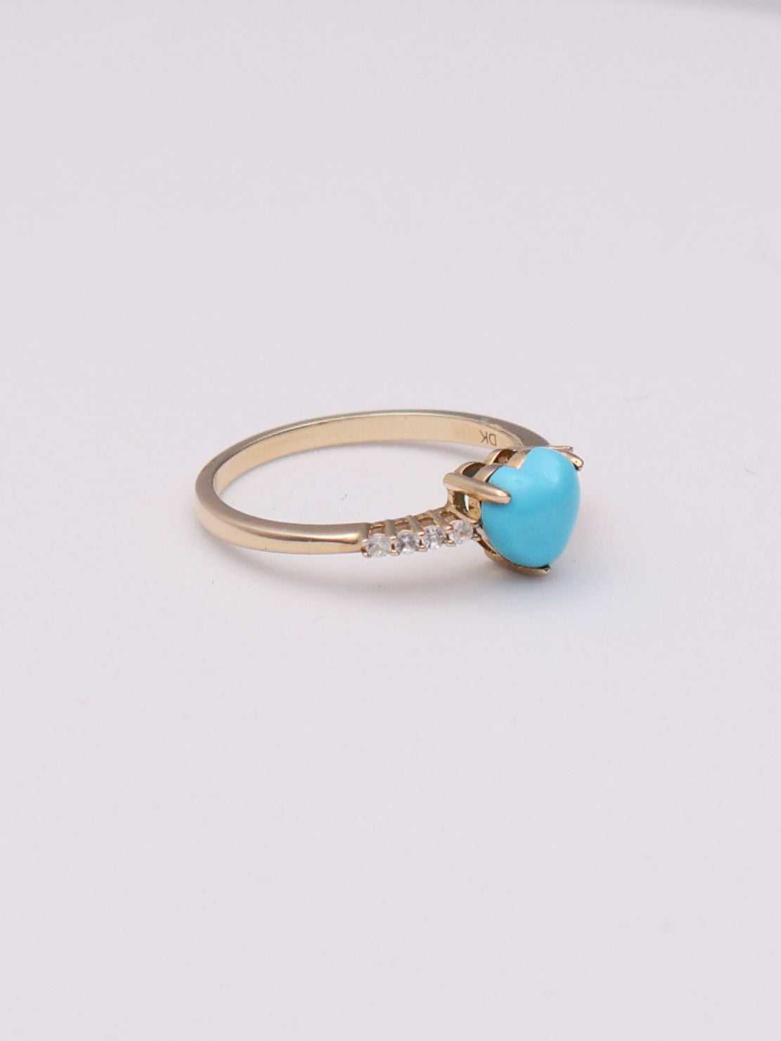 10k Turquoise Heart Ring